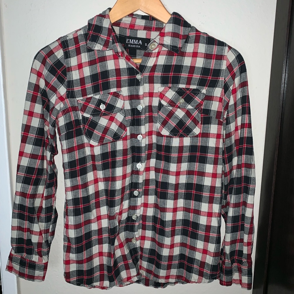 Plaid Long Sleeve Button Up